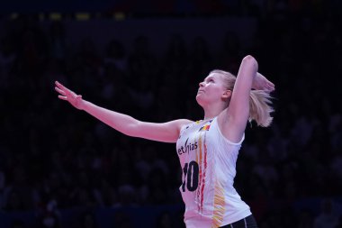 ANKARA, TURKIYE - HAZİRAN 05, 2022: Martin Pauline Ankara Arena 'da oynanan Türkiye-Belçika VNL Havuz Maçı' nda görev yaptı