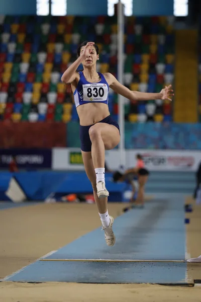 Istanbul Turkey January 2022 Undefined Athlete Long Jumping Turkish Athletic — Stock Photo, Image