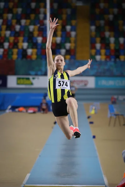 Istanbul Turkey Januari 2022 Ongedefinieerde Atleet Lange Springen Tijdens Turkse — Stockfoto