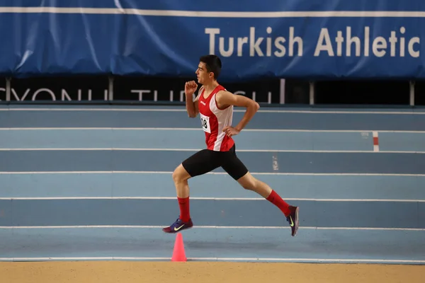 Istanbul Turkey January 2022 Undefined Athlete Running Turkish Athletic Federation — Stock Photo, Image