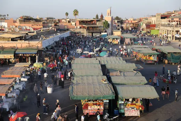 Marrakesh Morocco October 2021 People Jemaa Fnaa Main Square Marrakesh — Stockfoto