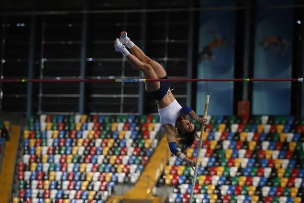 Istanbul Turkey February 2022 Undefined Athlete Pole Vaulting Turkey Olympic — Fotografia de Stock