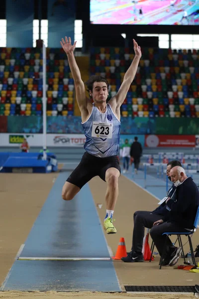 Istanbul Turkey February 2022 Undefined Athlete Long Jumping Turkish Indoor — ストック写真