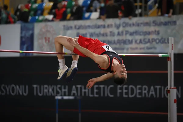 Istanbul Turkey February 2022 Undefined Athlete High Jumping Turkish Indoor — ストック写真