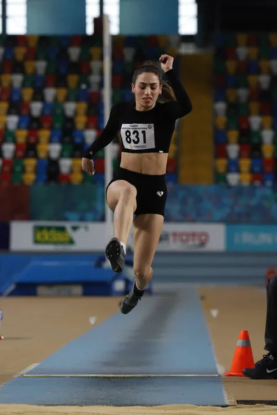 Istanbul Turkey February 2022 Undefined Athlete Long Jumping Turkish Indoor — Stockfoto