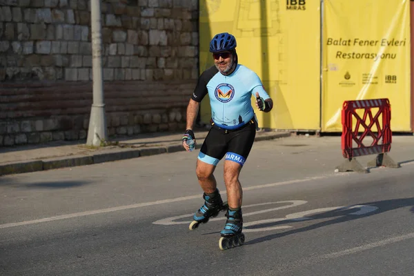 Istanbul Turkey March 2022 Skater Istanbul Half Marathon — Stock Fotó