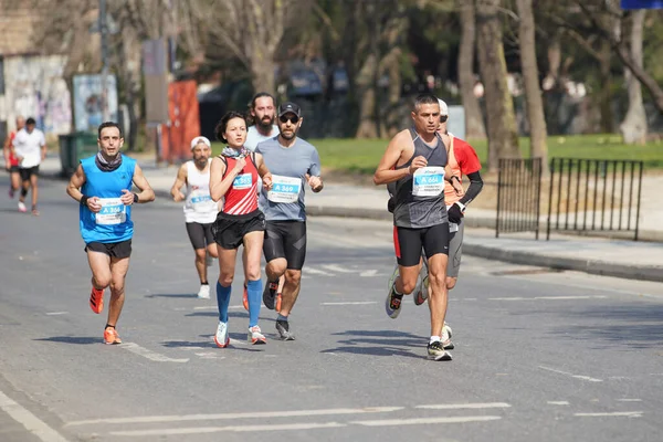 Istanbul Turkey November 2021 Athletes Running Istanbul Half Marathon Historic — Stock Photo, Image