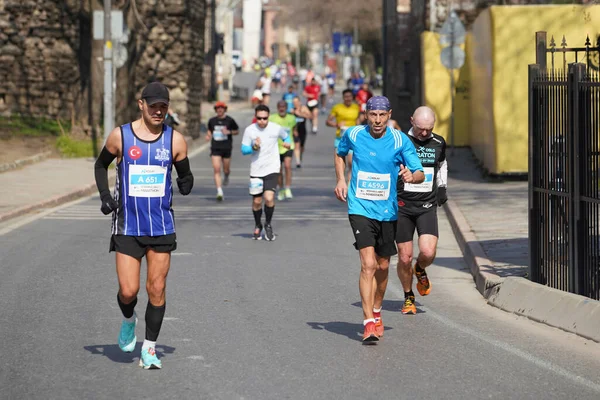 Istanbul Turkey November 2021 Athletes Running Istanbul Half Marathon Historic — Fotografia de Stock