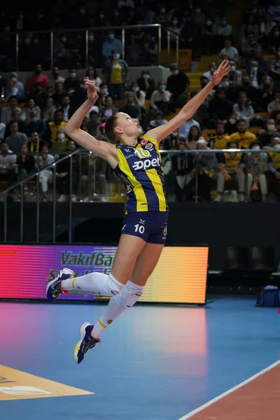 Istanbul Turkey March 2022 Arina Fedorovtseva Serves Vakifbank Fenerbahce Opet — Fotografia de Stock