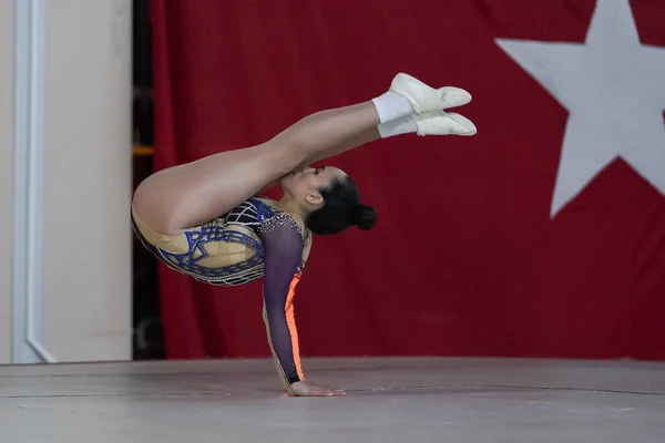 Istanbul Turkey April 2022 Undefined Athlete Performs Aerobic Gymnastics Turkish — Zdjęcie stockowe