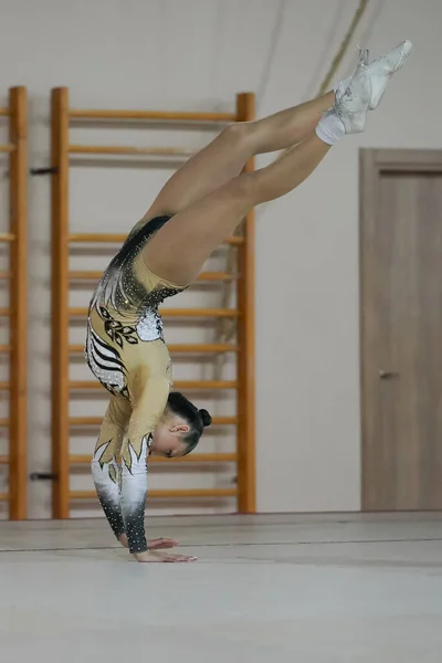 Istanbul Turkey April 2022 Undefined Athlete Performs Aerobic Gymnastics Turkish — Stock fotografie