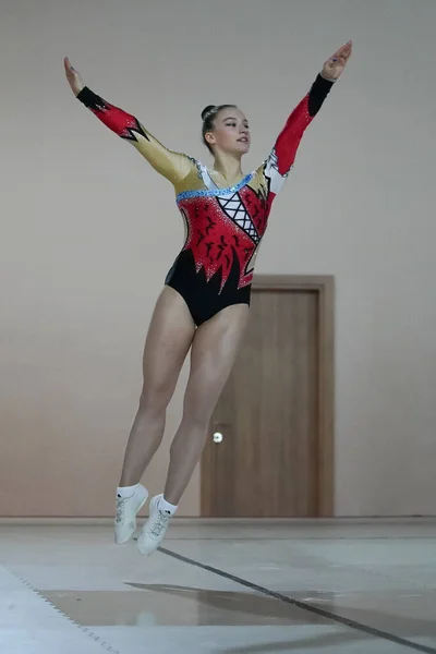 Istanbul Turkey April 2022 Ayse Begum Onbasi Performs Aerobic Gymnastics — 图库照片