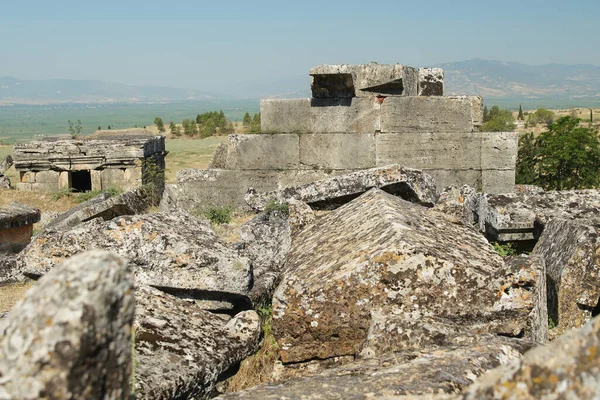 Hrobky Hierapolis Ancient City Pamukkale Denizli City Turkiye — Stock fotografie