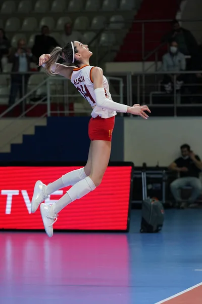 Istanbul Turkey April 2022 Alexia Ioana Carutasu Serves Galatasaray Hdi — 스톡 사진