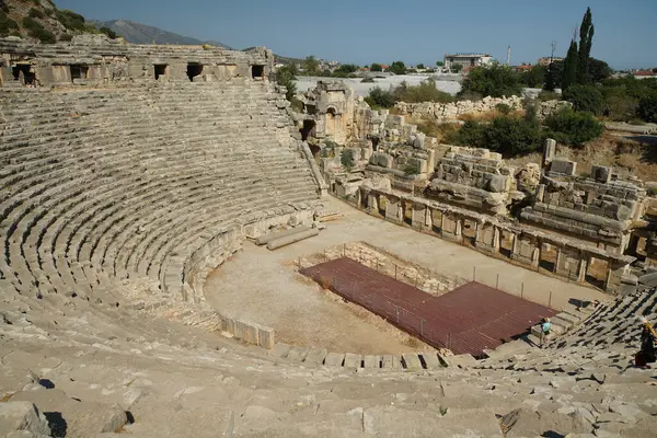 Θέατρο Της Αρχαίας Πόλης Της Μύρας Στη Δήμητρα Αττάλεια Τουρκία — Φωτογραφία Αρχείου