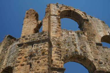 Antalya 'nın Aspendos Antik Kenti Aqueduct, Türkiye