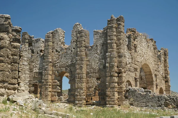 Bazilika Aspendos Starověkého Města Antalya City Turkiye — Stock fotografie