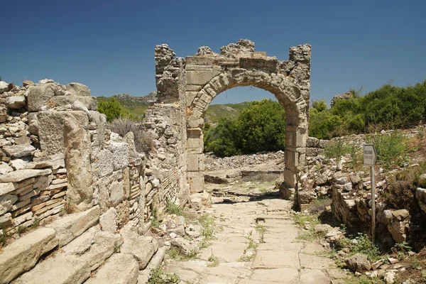 Puerta Aspendos Ciudad Antigua Antalya Turkiye — Foto de Stock