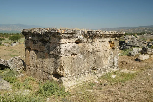 Tomba Nella Città Antica Hierapolis Pamukkale Denizli City Turkiye — Foto Stock