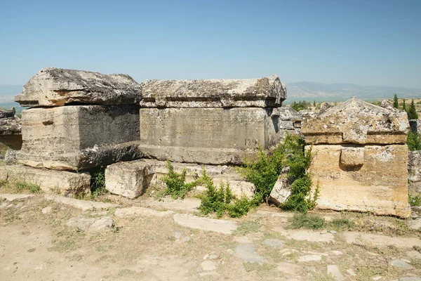 Sír Hierapolis Óvárosában Pamukkale Denizli City Turkiye — Stock Fotó