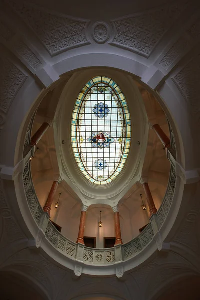 Ankara Turkiye June 2022 Stained Glass Roof Turkiye Bankasi Economic — Stockfoto