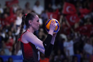 ANKARA, TURKIYE - JUNE 04, 2022: Erdem Dundar Eda in Bulgaria vs Turkiye VNL Pool match in Ankara Arena
