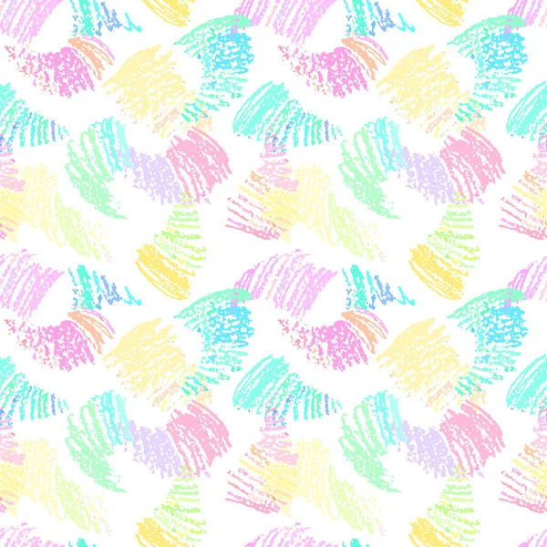 Vector naadloos patroon met kleurrijke krullen. Artistiek eenvoudig patroon met handgetekende vormen. — Stockvector