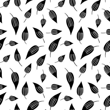 Yapraklı vektör pürüzsüz desen, tekrarlanabilir minimalist arkaplan. Tekrarlanabilir botanik arkaplan.