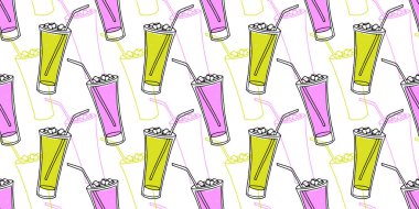 Pipetle çizilmiş, buzlu gözlüklü, renkli arka plan..