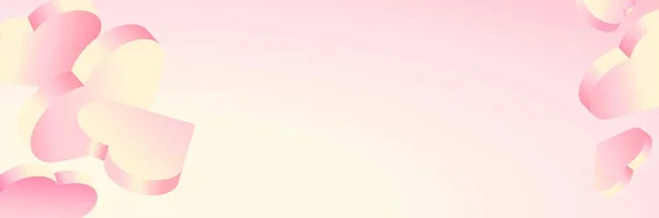 Горизонтальний Банер Ізометричними Рожевими Сердечками Місце Тексту Щасливий День Святого — стоковий вектор