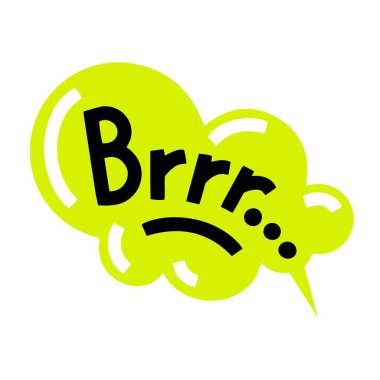 Sarı konuşma baloncuğu arka planında cesur bir el yazısı var. Sosyal medya, posterler, çıkartmalar, selamlama materyalleri için vektör klip- sanatı