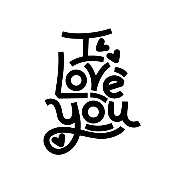 Αγαπώ Τολμηρά Γράμματα Τετράγωνη Μινιμαλιστική Κάρτα Διάνυσμα Μοντέρνα Γράμματα Καρδιές — Διανυσματικό Αρχείο