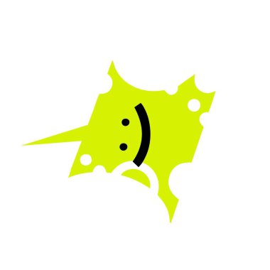 Sarı konuşma baloncuğu arkaplan dekoratif şekilli kalın harflerle gülümse. Posterler, çıkartmalar, selamlama materyalleri için vektör klip- sanatı