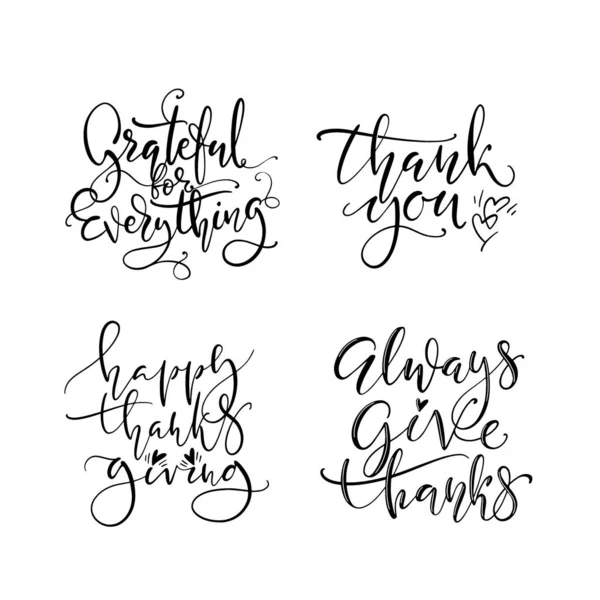 Vector Thanksgiving Schriftzug Für Einladungen Oder Festliche Grußkarten Handgeschriebenes Kalligrafie — Stockvektor