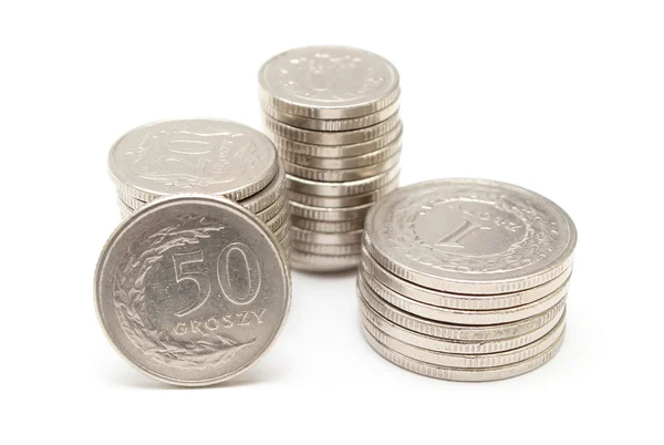 Coins on white background — Stock Photo, Image