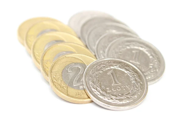 Coins on white background — Stock Photo, Image