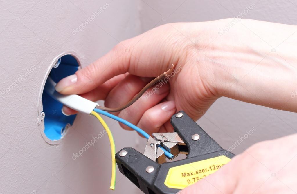 Electrician insulating electric wires
