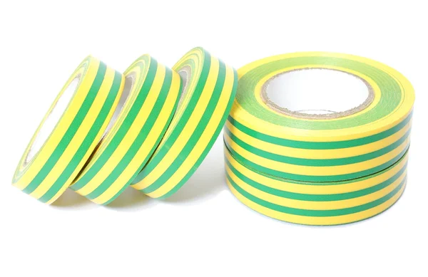 Různobarevné izolační pásky na bílém pozadí — Stock fotografie