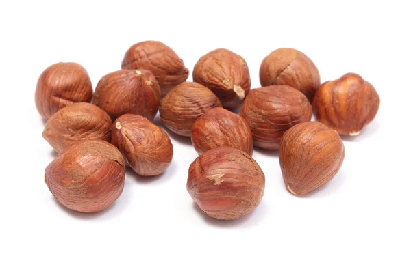 Heap of hazelnut on white background — Stock Photo, Image