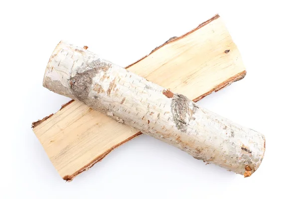 Стек зрубаних колод дрова зі срібної берези — стокове фото