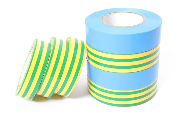 Multicolored insulating tapes on white background — Stock Photo, Image