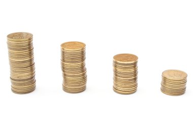 Paralar beyaz arkaplanda izole edildi