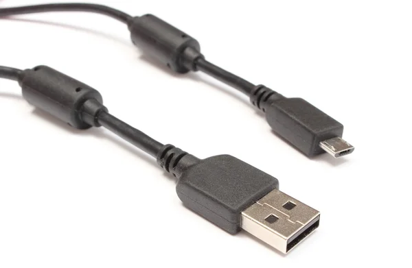 Konektor a usb kabel, na bílém pozadí — Stock fotografie