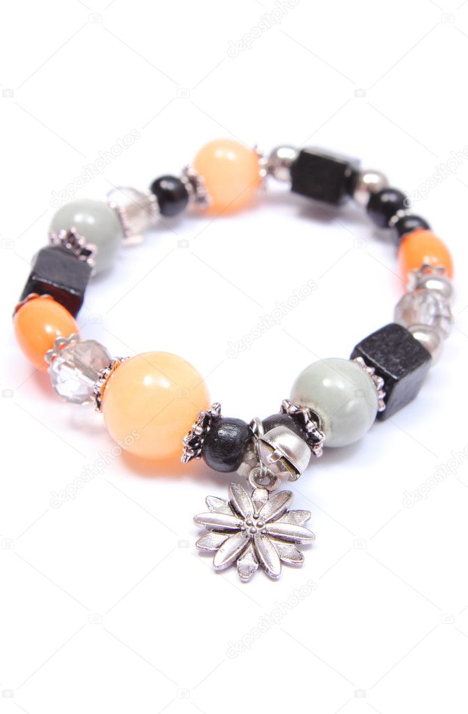 Colored bracelet for woman on white background