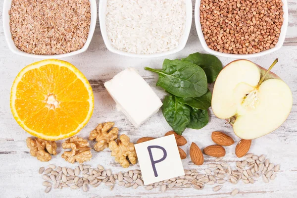 Zdravé Potraviny Jako Zdroj Přírodních Minerálů Vitamínu Vlákniny — Stock fotografie