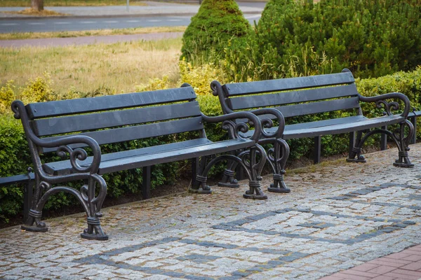 Swinoujscie Västpommern Polen Juni 2021 Bänkar Till Rekreation Centrum Staden — Stockfoto