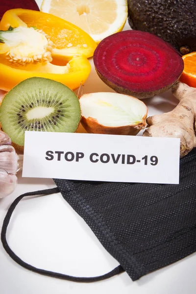 Friss Érett Gyümölcsök Zöldségekkel Mint Forrás Természetes Egészséges Vitaminok Védő — Stock Fotó