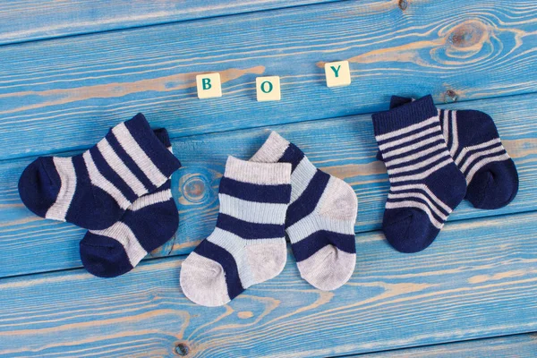 Calcetines Para Recién Nacidos Bebés Palabra Concepto Ampliar Familia Esperar —  Fotos de Stock
