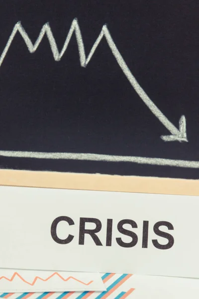 Downward Graphs Representing Financial Crisis Caused Coronavirus Global Recession World — Fotografia de Stock