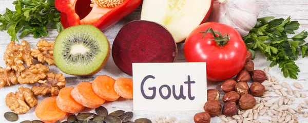 Gut Iltihabının Tedavisi Böbreklerin Sağlığı Için Sağlıklı Besinler — Stok fotoğraf